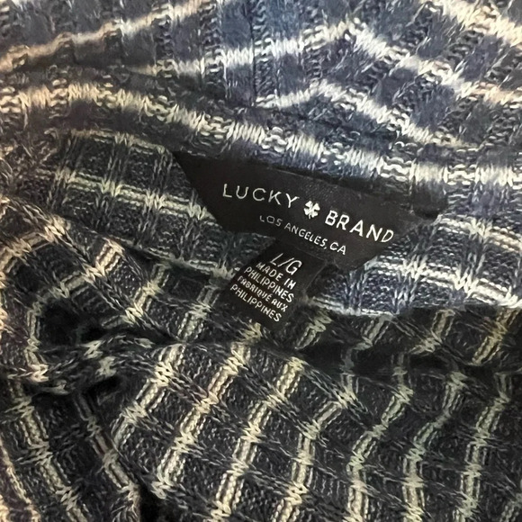 Lucky Brand,L, Bonne Chance, stripe oversized, long-sleeve, hi/lo hem cowl/shawl - Picture 4 of 10